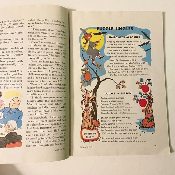 Vintage 1959 Jack and  Jill Halloween Magazine October Edition Ruth Bendel - Picture 9 of 16